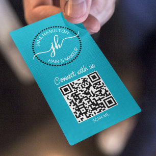 QR Code Circle Logo Business Card