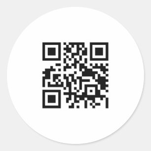 qr code classic round sticker