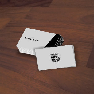 Qr Code Classy Grey Modern Artist Business Card