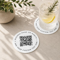 QR Code Coaster Set | Custom Website Link Business
