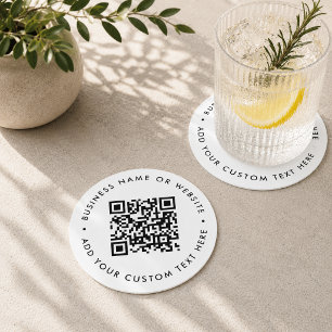 QR Code Coaster Set Custom Website Link Business