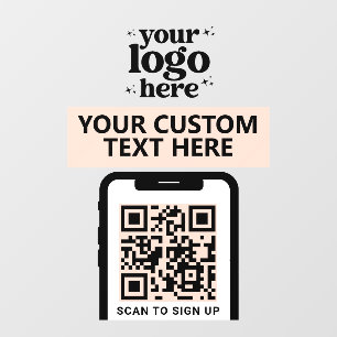 QR Code Company Logo Modern Minimalist Blush Pink