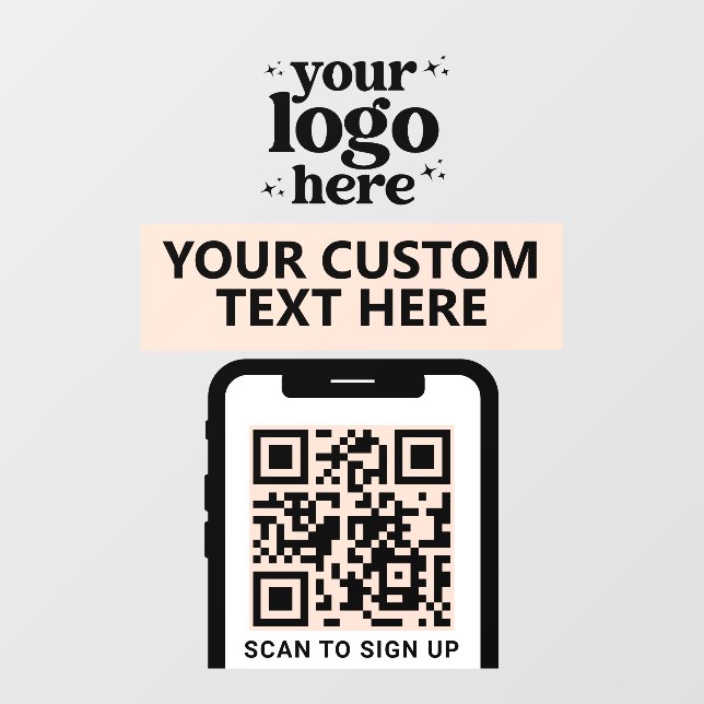 QR Code Company Logo Modern Minimalist Blush Pink (Sheet)