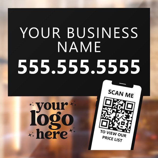 QR Code Company Logo Modern Minimalist Dark Black (Sheet 2)