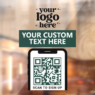 QR Code Company Logo Modern Minimalist Dark Green