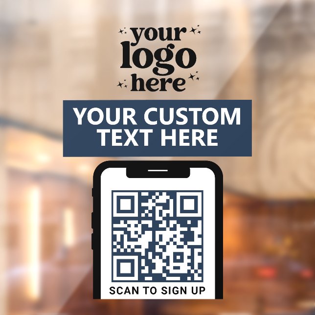 QR Code Company Logo Modern Minimalist Navy Blue (Sheet 2)