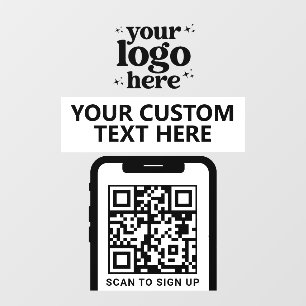 QR Code Company Logo Modern Minimalist White