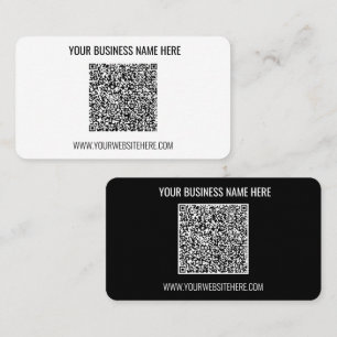 QR Code Company Name Info Modern Business Card
