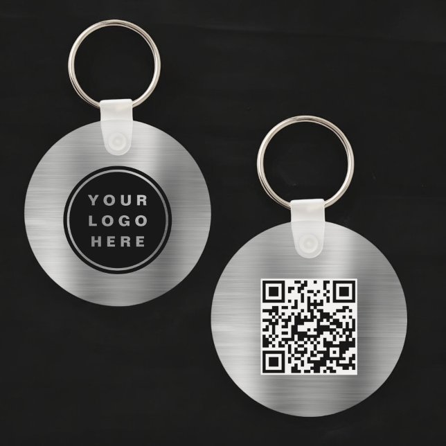 QR Code Company Silver Logo Promotional Key Ring (Creator Uploaded)