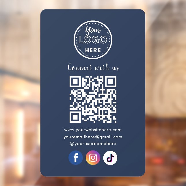 QR Code Connect With Us Social Media Navy Blue (Sheet 2)