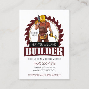 QR Code Construction Builder Professional Vertical Business Card