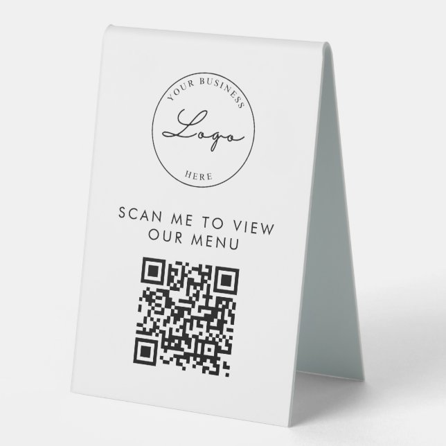 QR Code Contactless Menu Logo Modern Minimalist (Front)