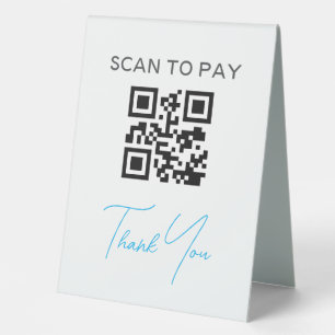 QR Code Contactless Scannable Pay Black White