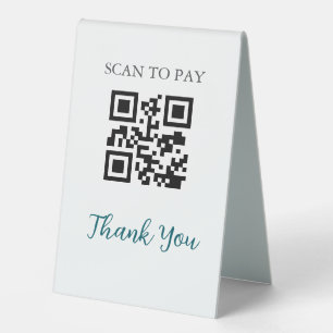 QR Code Contactless Scannable Pay Black White