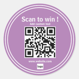 qr code contest url simple win business sticker
