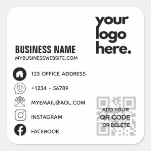 Qr Code Corporate Business Card Design Logo Square Sticker