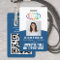 QR Code Corporate Logo Employee Photo Classic Blue