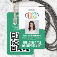 QR Code Corporate Logo Employee Photo ID Green