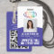 QR Code Corporate Logo Employee Photo ID Purple