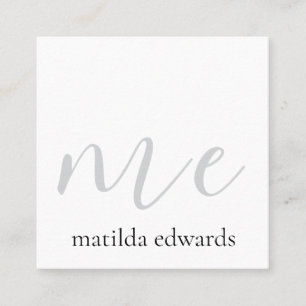 QR Code Cosmetics Elegant Modern Unique White Square Business Card