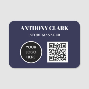 QR Code Custom Logo Employee Magnetic Company Name Tag