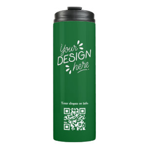 QR Code Custom Logo Green Thermal Tumbler