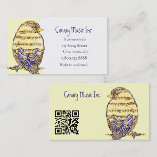 QR Code Custom Music & Bird Business Card