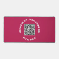 QR Code Custom Text and Colours Desk Mat