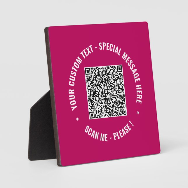 QR Code Custom Text and Colours Your Plaque Gift (Front)