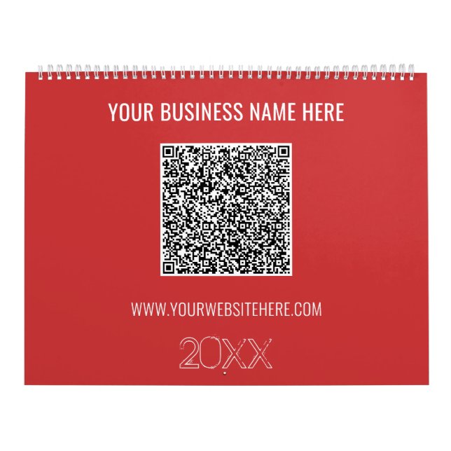 QR Code Custom Text Business Calendar Your Colours (Cover)