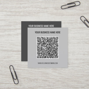 QR Code Custom Text Business Card - Choose Colours