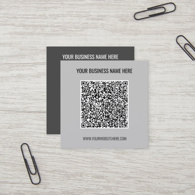 QR Code Custom Text Business Card - Choose Colours (Front/Back In Situ)