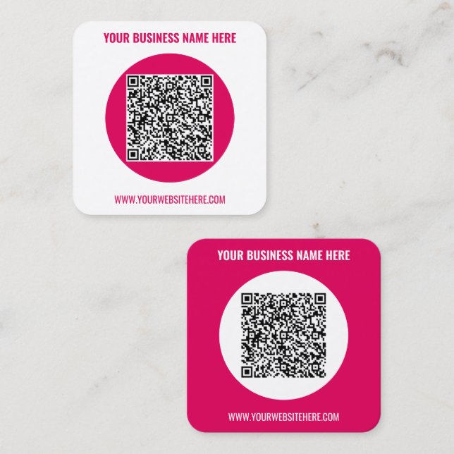 QR Code Custom Text Business Card Choose Colours (Front/Back)