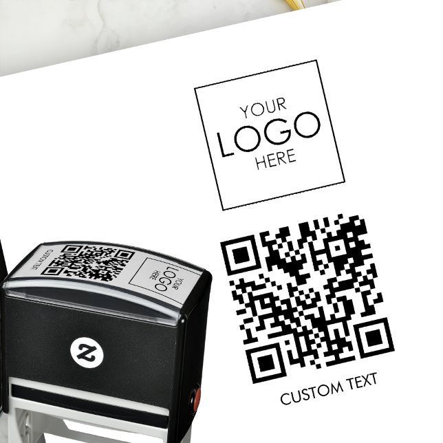 QR Code Custom Text Business Logo Personalised Self-inking Stamp (Creator Uploaded)
