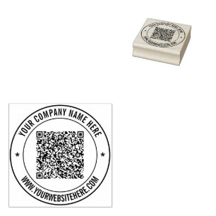 QR Code Custom Text Business Round Rubber Stamp