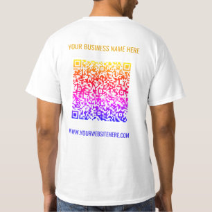 QR Code Custom Text Business T-Shirt Choose Colour