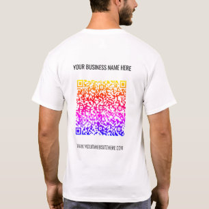 QR Code Custom Text Business T-Shirt Colour Design