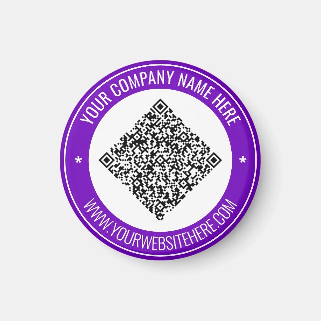 QR Code Custom Text Promotional Magnet Your Colour (Front)