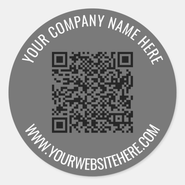 QR Code Custom Text Promotional Sticker Example (Front)