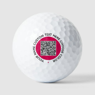 QR Code Custom Text Stamps Golf Balls Your Colours