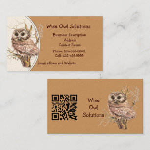 QR Code Custom Wise Owl Solutions Business Card