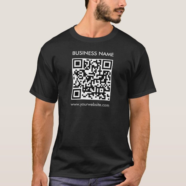 QR Code Customisable Barcode Template Mens Modern T-Shirt (Front)