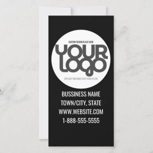 QR Code Customisable Modern Black Business Thank You Card