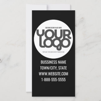 QR Code Customisable Modern Black Business Thank You Card