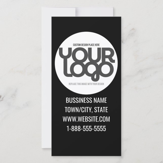 QR Code Customisable Modern Black Business Thank You Card (Front)