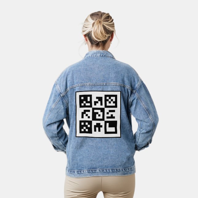qr code denim jacket (Model)