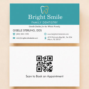 QR Code Dental Office Dentistry Business Card