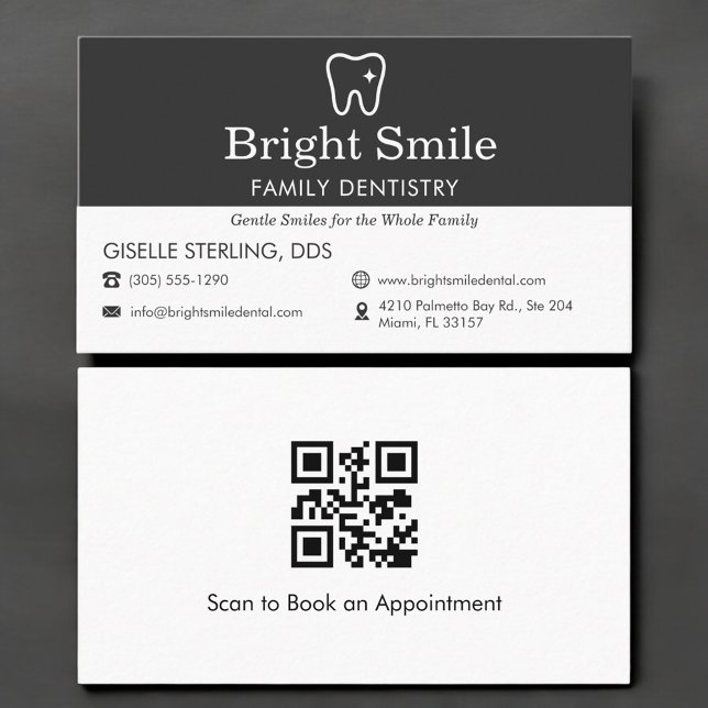 QR Code Dentist Dental Dentistry Business Card (Creator Uploaded)