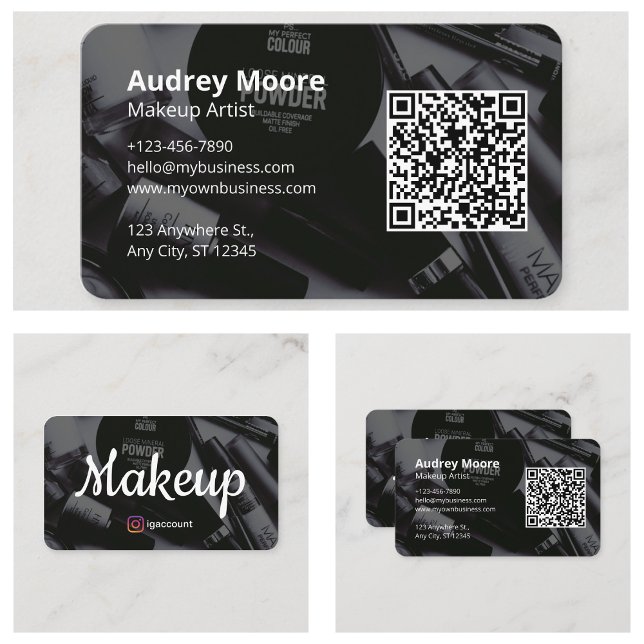 QR Code Design Makeup Artist Business Card (QR Code Design Makeup Artist Business Card
)