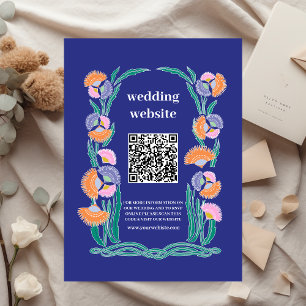 QR code Destination Greece Santorini Wedding Enclosure Card